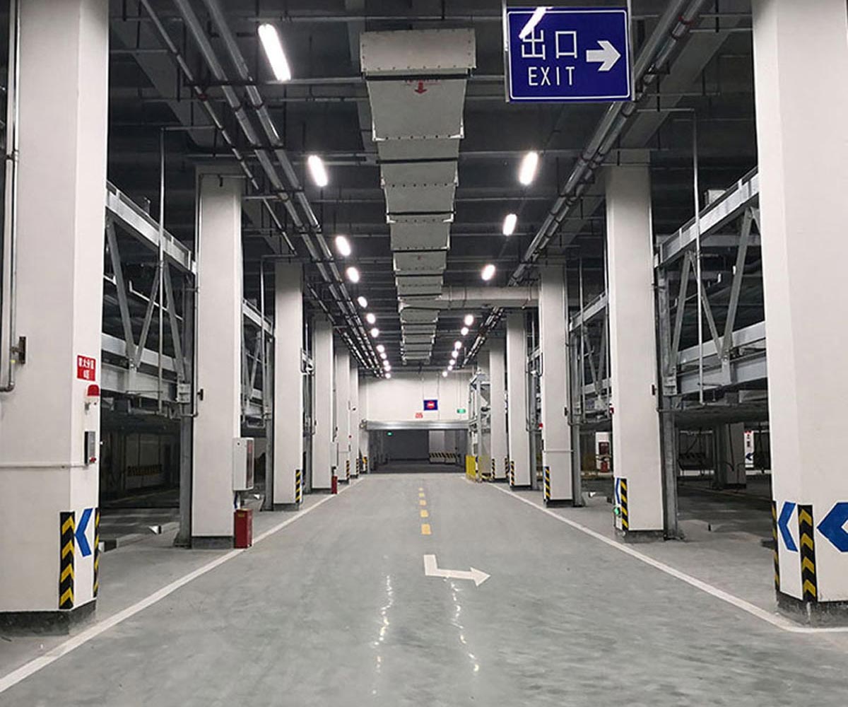 南江四柱兩層立體車庫電動解鎖方式的安裝